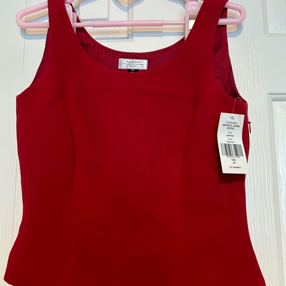 Brand New with tag Tahari 3pc red Tahari jacket with top and dress - Picture 5 of 8